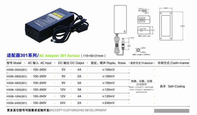 παροχή ηλεκτρικού ρεύματος 12V 3AMP 115*47*32mm προσαρμοστής παροχής ηλεκτρικού ρεύματος CCTV με το σκοινί δύναμης εναλλασσόμενου ρεύματος 0